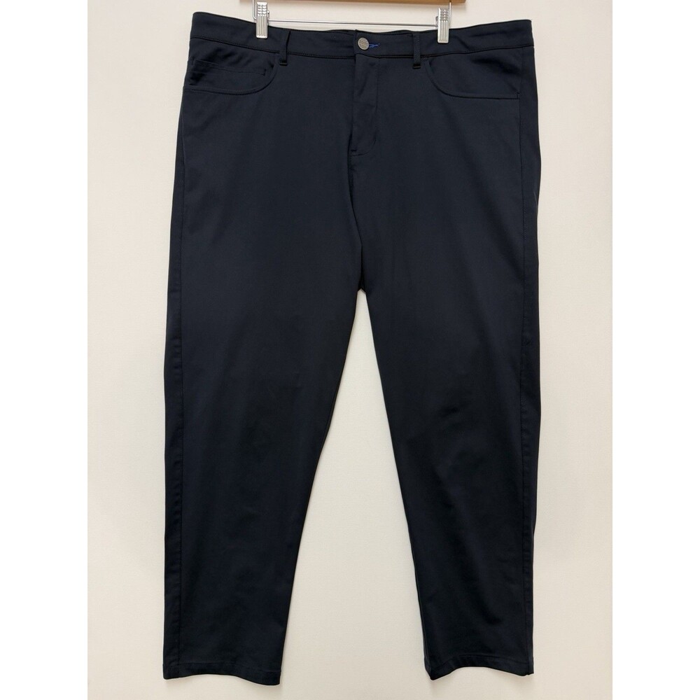 Twillory Performance Chino Golf Pants 40x32 Blue Solid Straight Leg Activewear